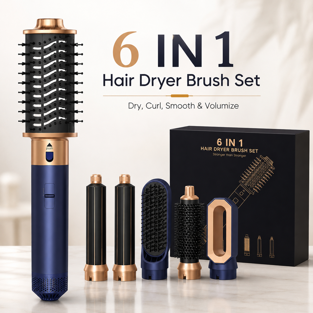 6 In 1 Interchangeable Negative Ion Hot Air Multi Hair Styler