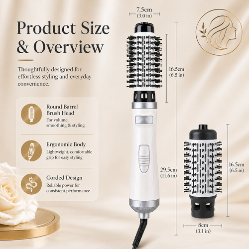 Auto Rotating Ionic Hot Air Brush with 2 Brush Heads