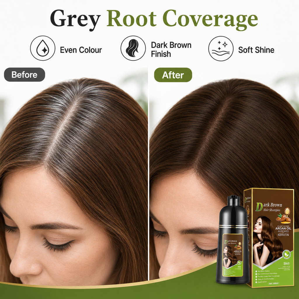 3-in-1 Plant Hair Color Shampoo Dark Brown