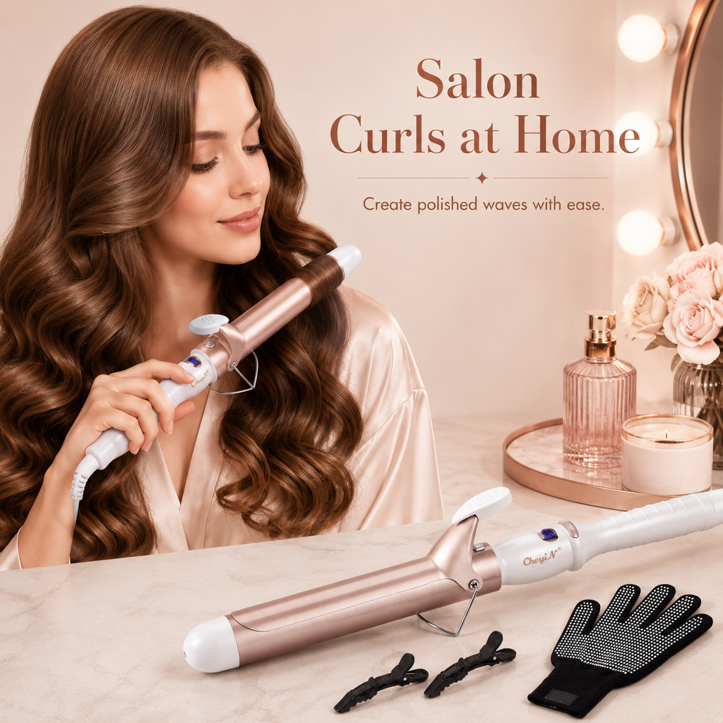 32mm Ceramic Adjustable Temperature Hair Curling Iron Set