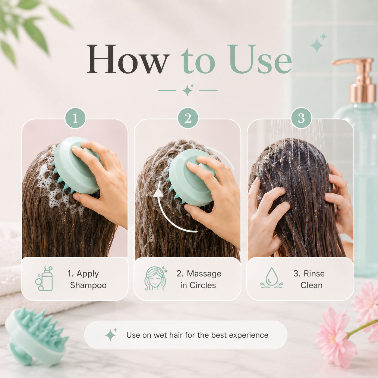 Silicone Scalp Massage Shampoo Brush