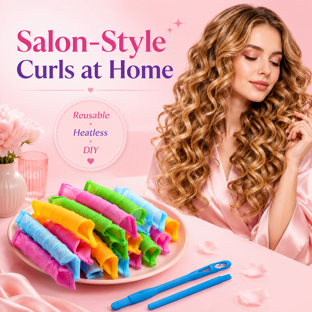 Colorful Heatless Spiral Curler Rollers Kit