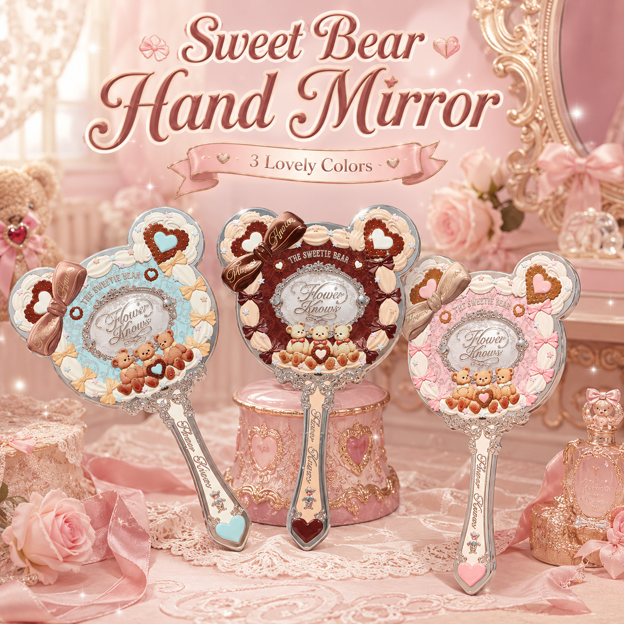 THE SWEETIE BEAR COLLECTION Makeup Hand Mirrors Cosmetic Mirror