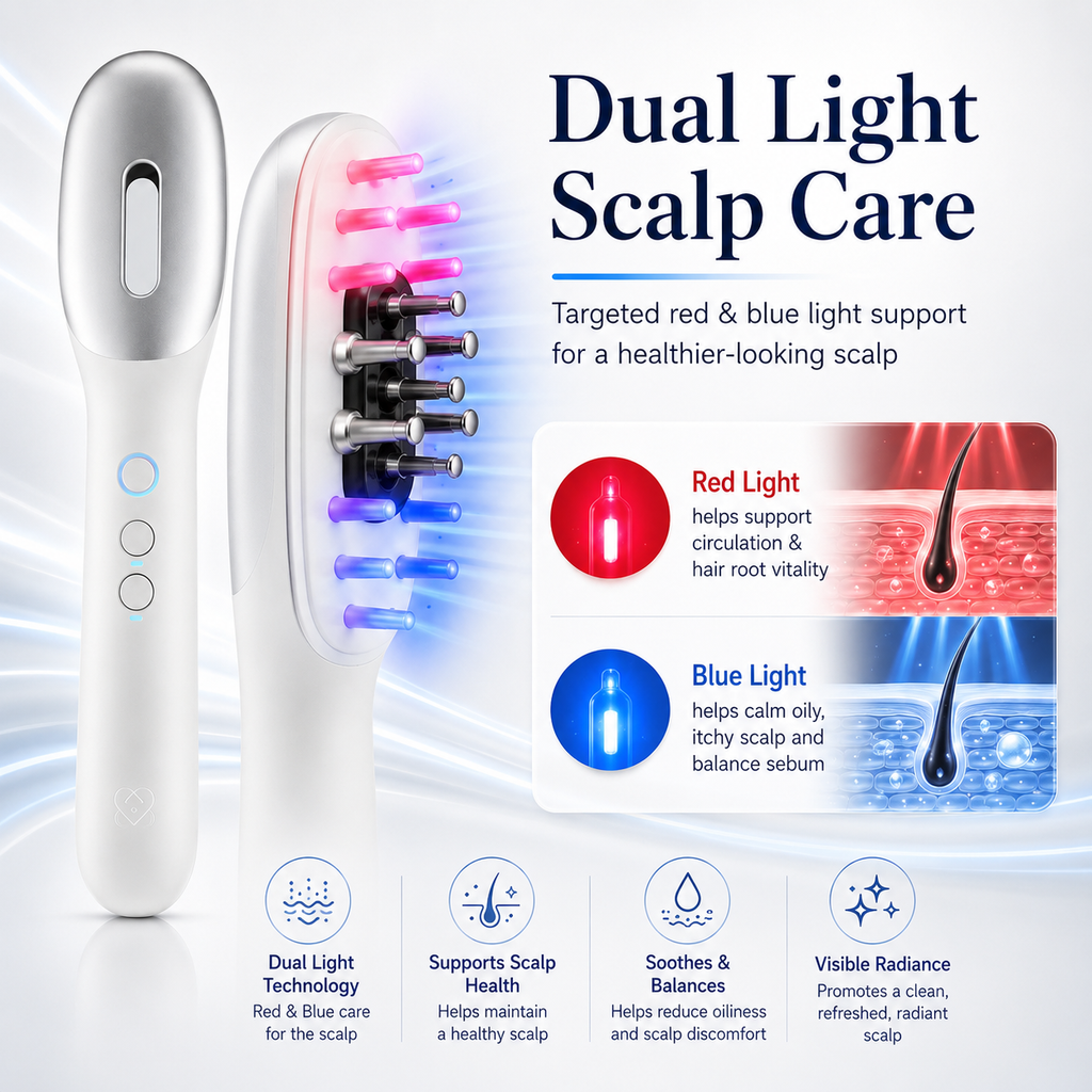 Rechargeable Wireless Red Blue Light Hair Growth Comb
