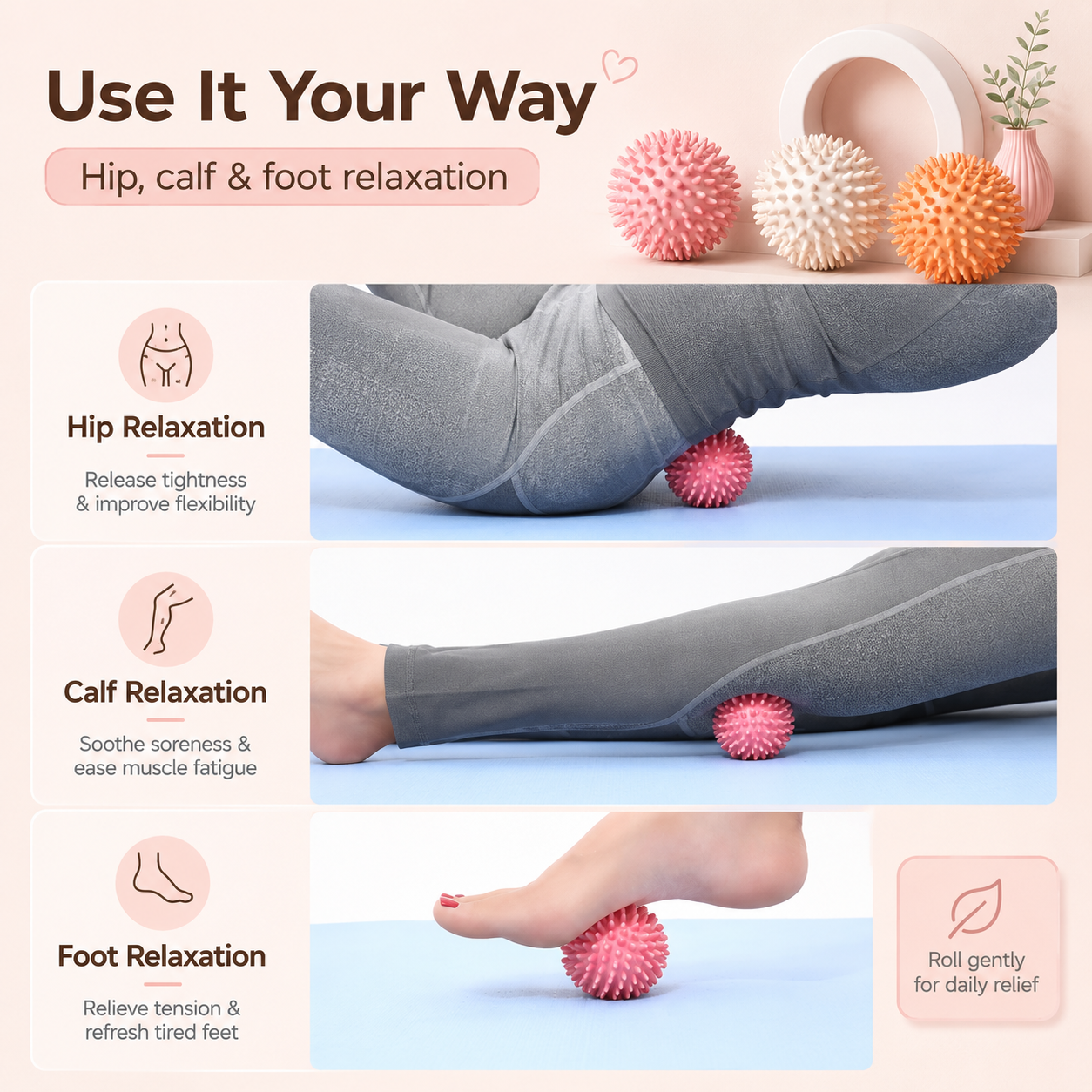 Soft Spiky Massage Ball Portable Trigger Point Deep