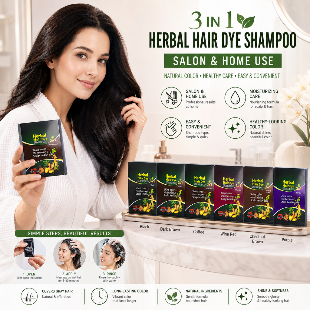 3 In 1 Herbal Hair Dye Shampoo