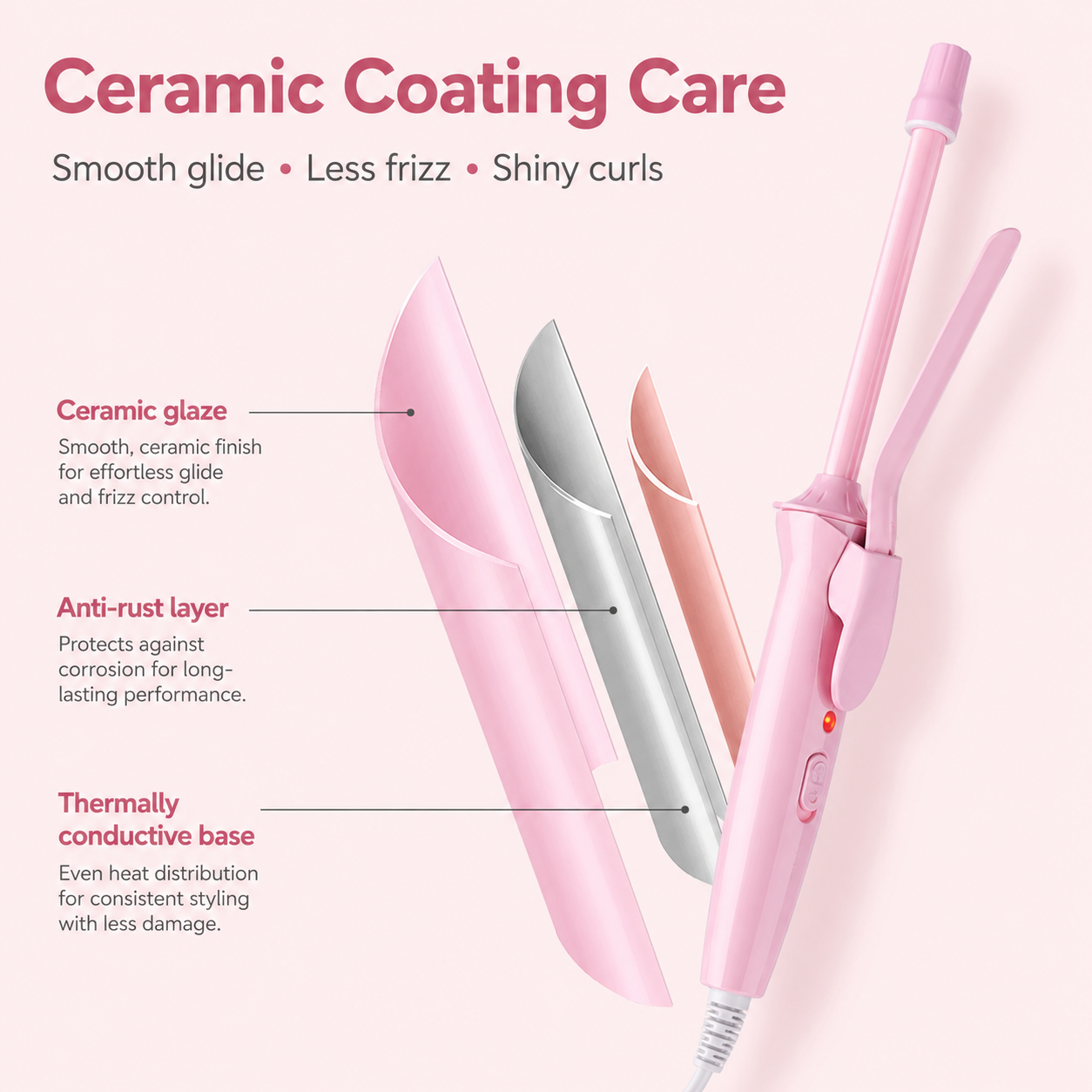 9mm Mini Thin Barrel Wool Roll Hair Curling Iron