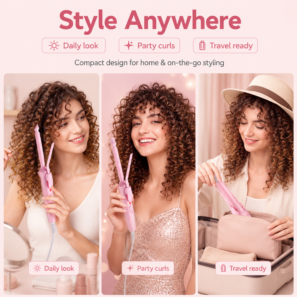 9mm Mini Thin Barrel Wool Roll Hair Curling Iron