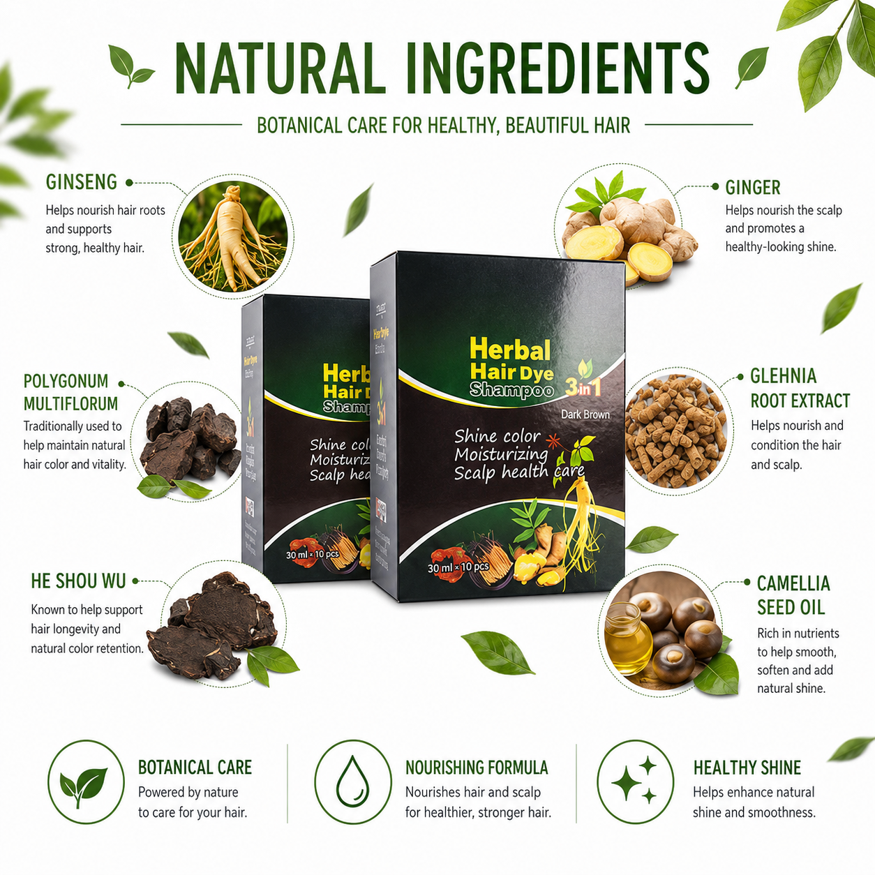 3 In 1 Herbal Hair Dye Shampoo