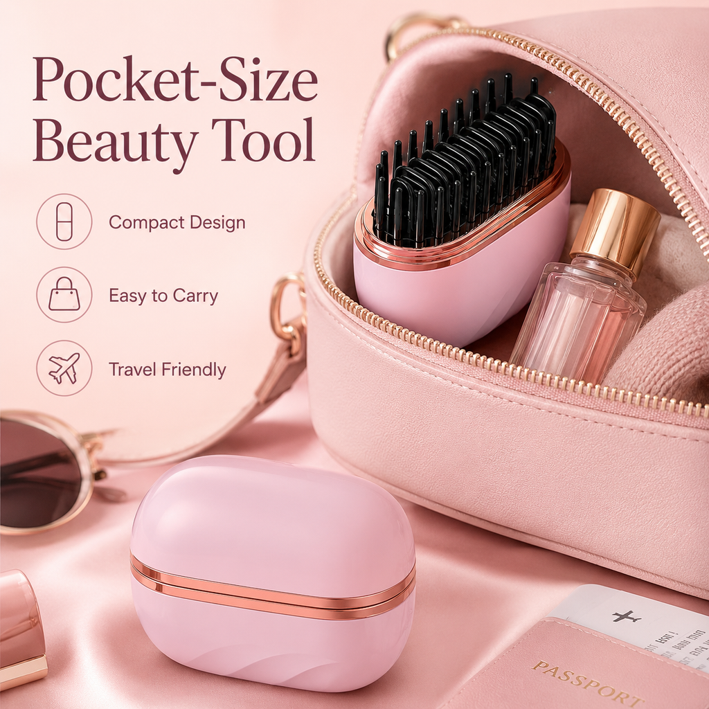 USB Rechargeable Portable Mini Straightener Brush