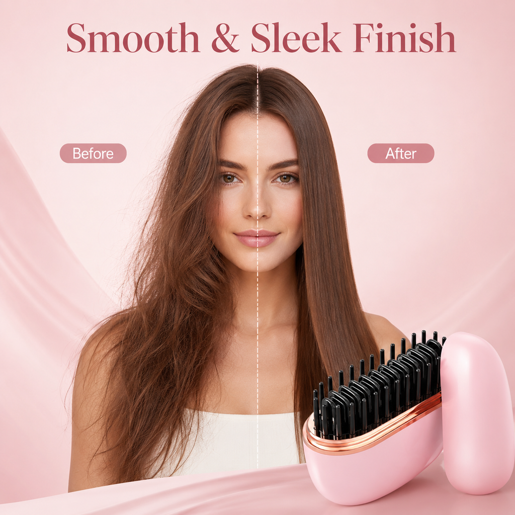 USB Rechargeable Portable Mini Straightener Brush