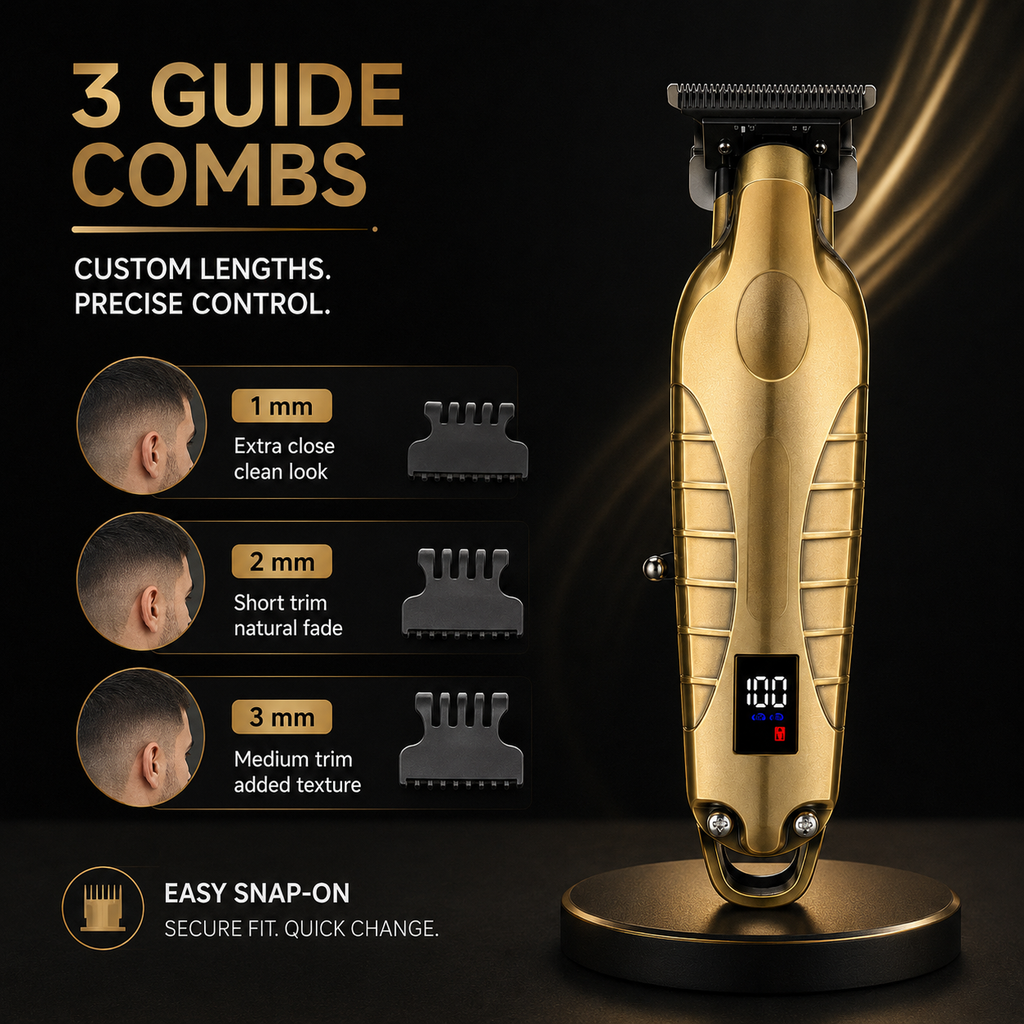 2293 Metal Body Cordless Hair Clipper with Digital Display