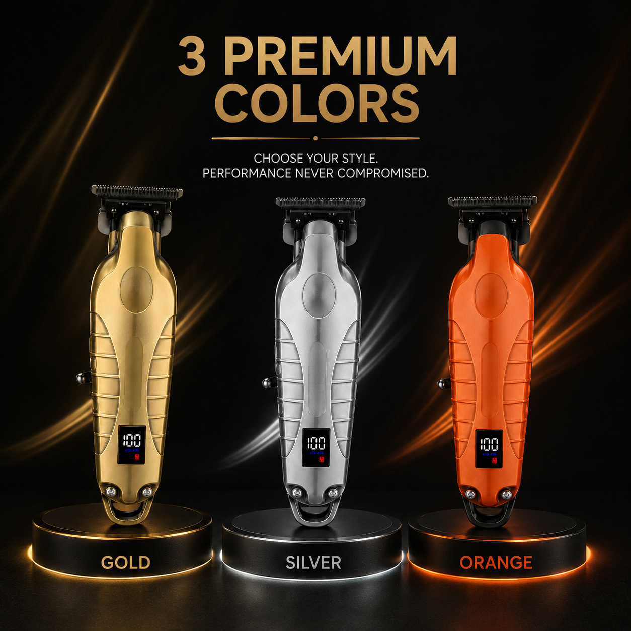 2293 Metal Body Cordless Hair Clipper with Digital Display