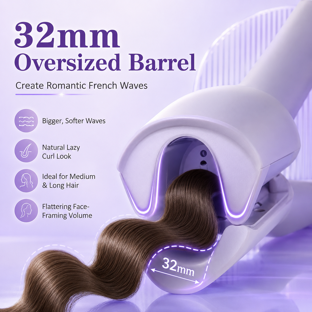 32MM Negative Ion French Egg Roll Hair Waver