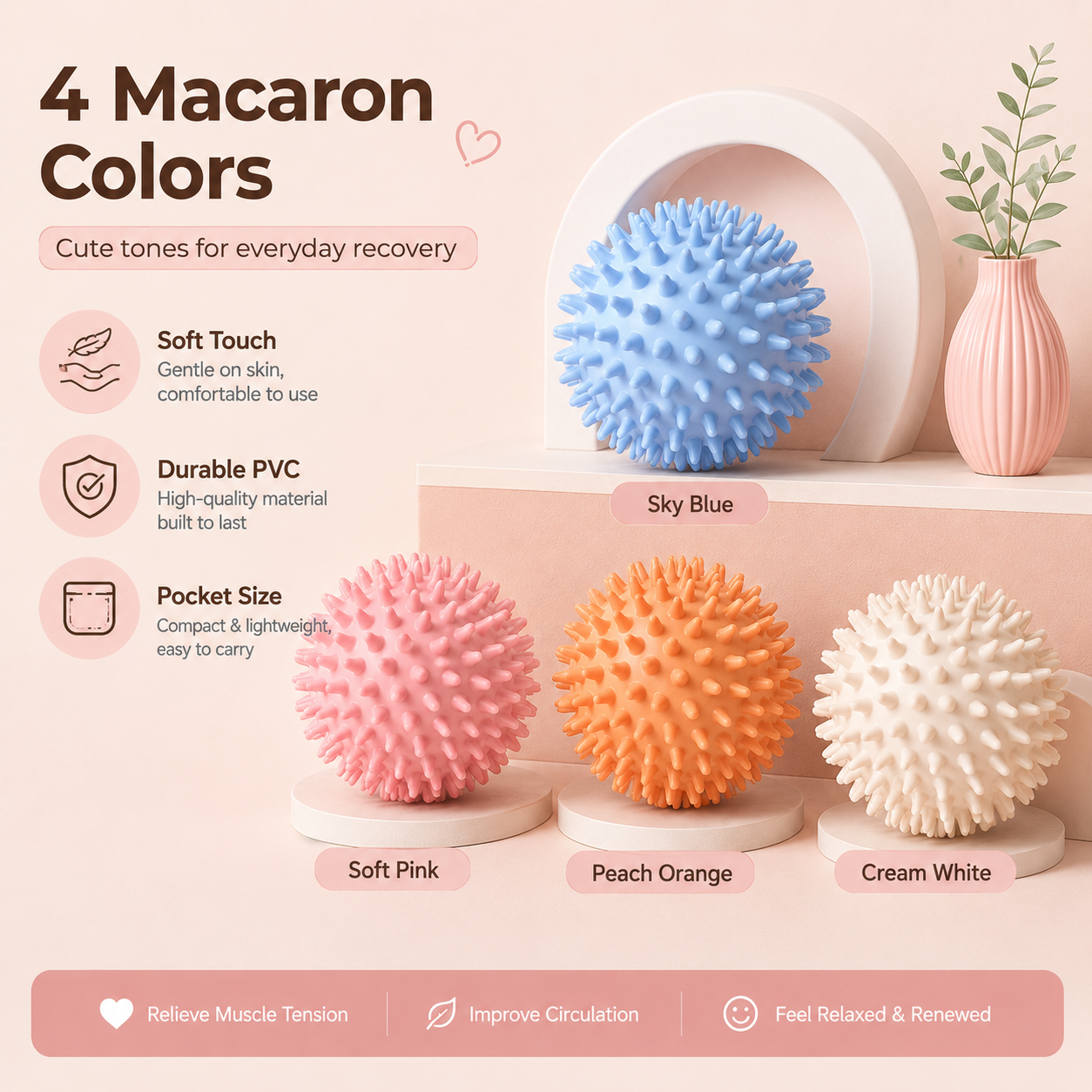 Soft Spiky Massage Ball Portable Trigger Point Deep