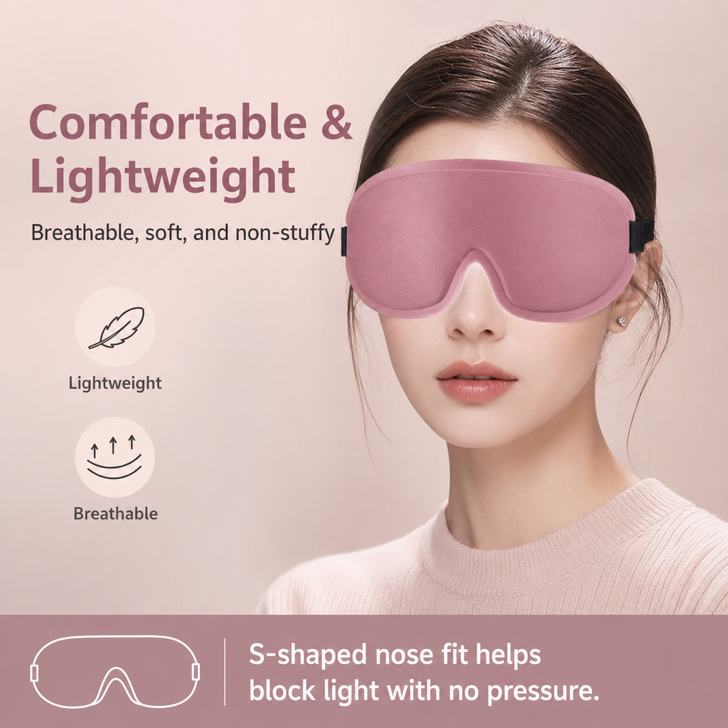 3D Contoured 99% Light Blockout Sleep Eye Mask