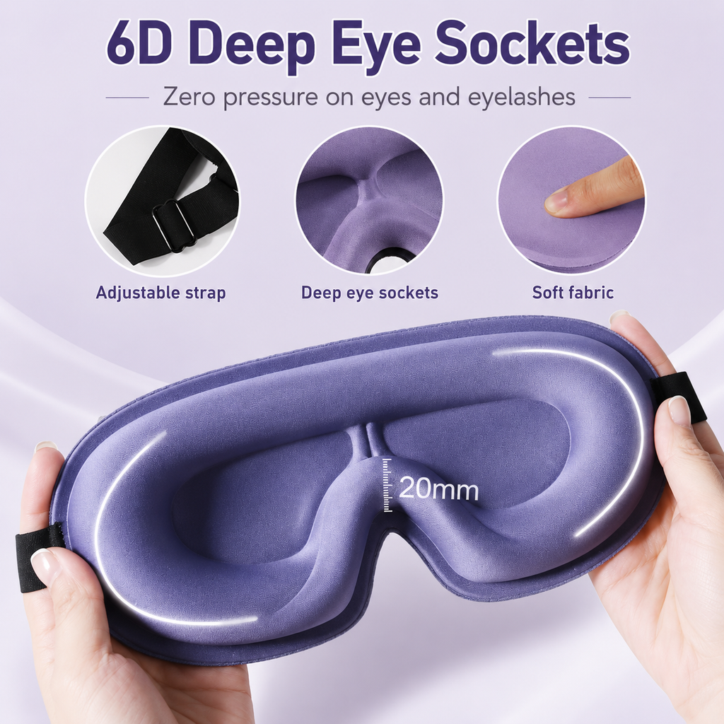 3D Contoured 99% Light Blockout Sleep Eye Mask