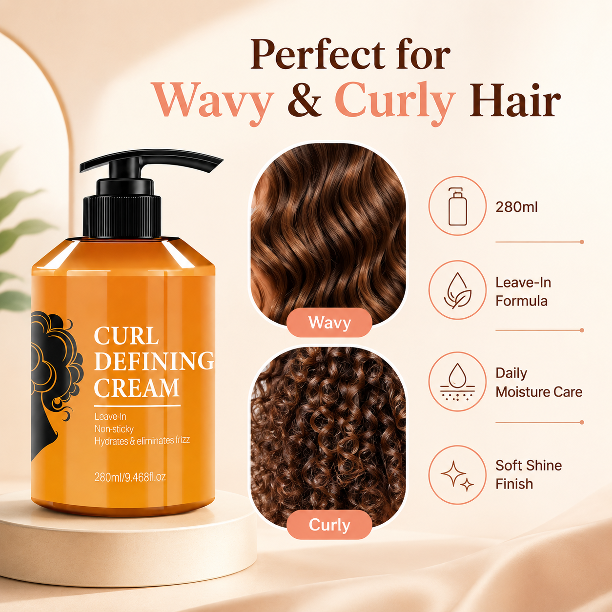 Non-Sticky Hydrating Curl Defining Cream