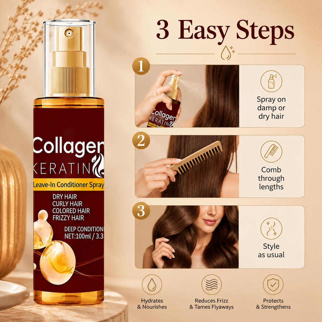 Upgraded Collagen Keratin Leave-In Conditioning Spray