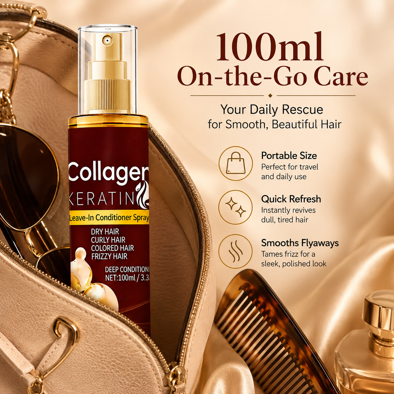 Upgraded Collagen Keratin Leave-In Conditioning Spray