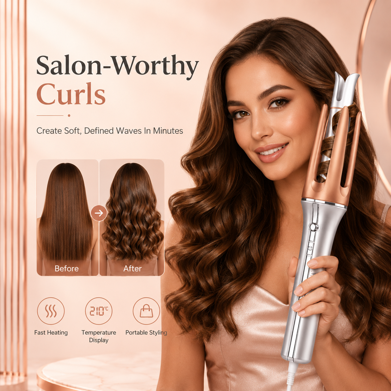 Automatic Spin Ceramic Hair Curler