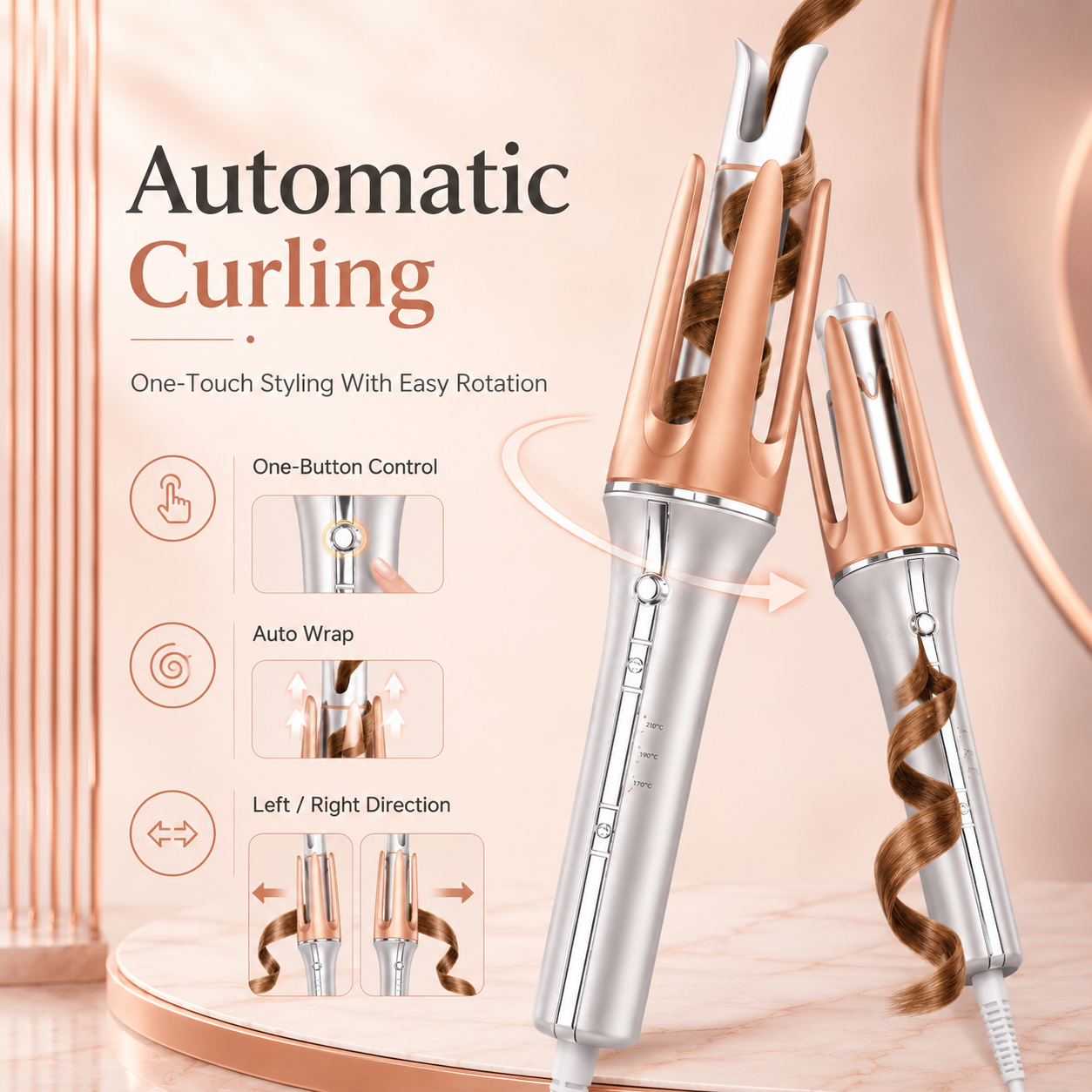 Automatic Spin Ceramic Hair Curler