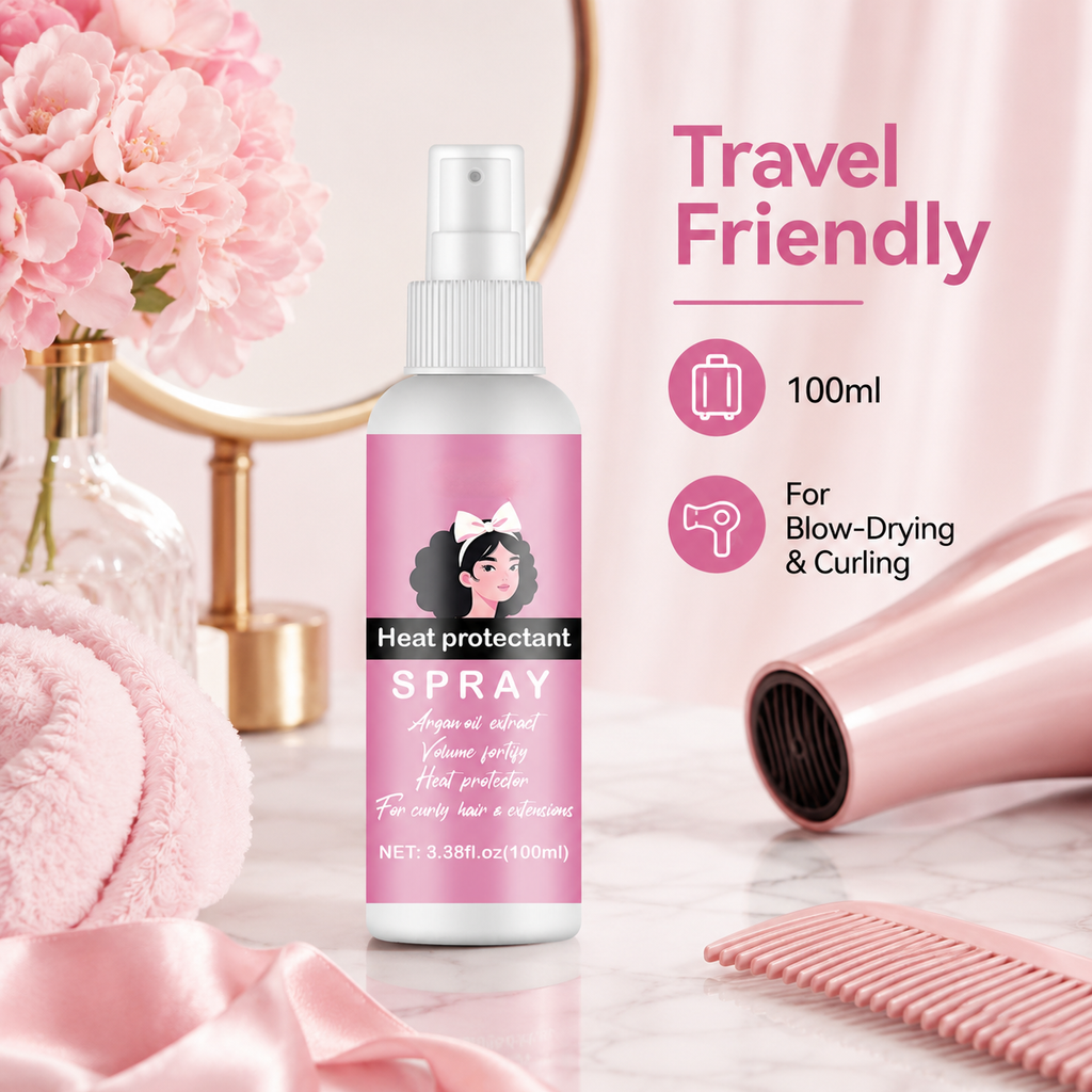 Thermal Protect Hair Spray, Prevent Heat Damage for Curly Hair & Hair Extensions