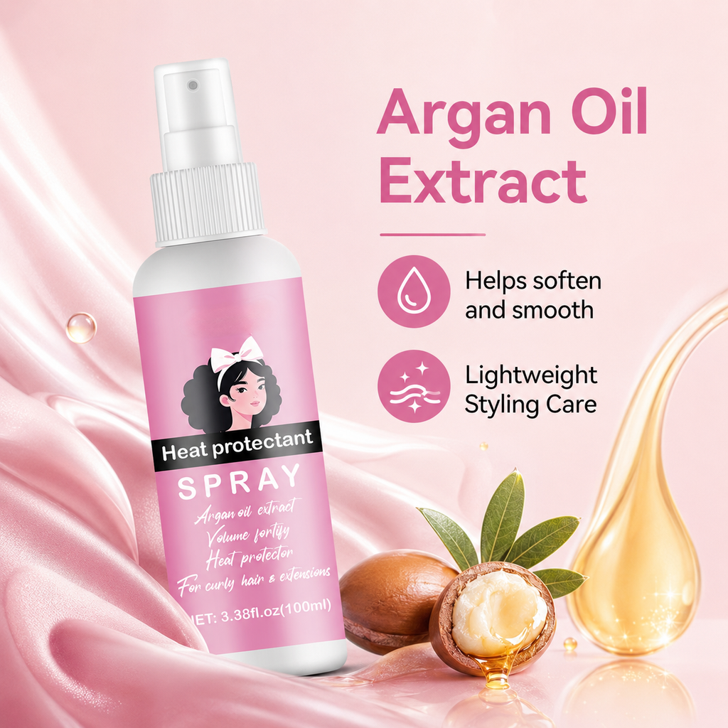 Thermal Protect Hair Spray, Prevent Heat Damage for Curly Hair & Hair Extensions