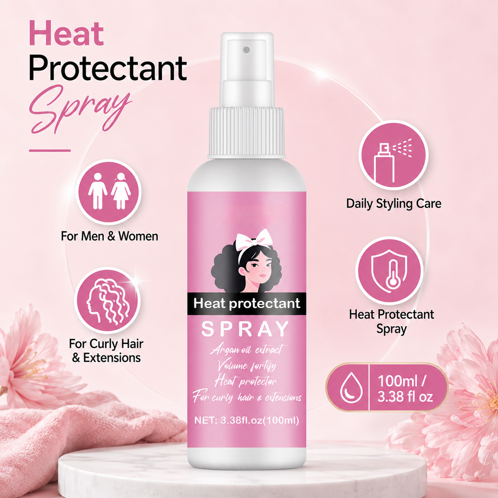 Thermal Protect Hair Spray, Prevent Heat Damage for Curly Hair & Hair Extensions