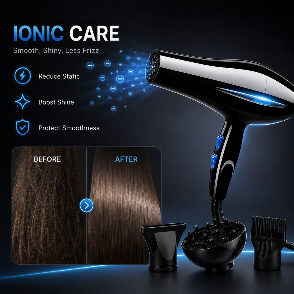 Professional Ionic Fast Drying Hair Dryer Kit