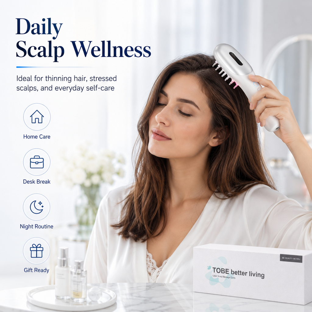 Rechargeable Wireless Red Blue Light Hair Growth Comb
