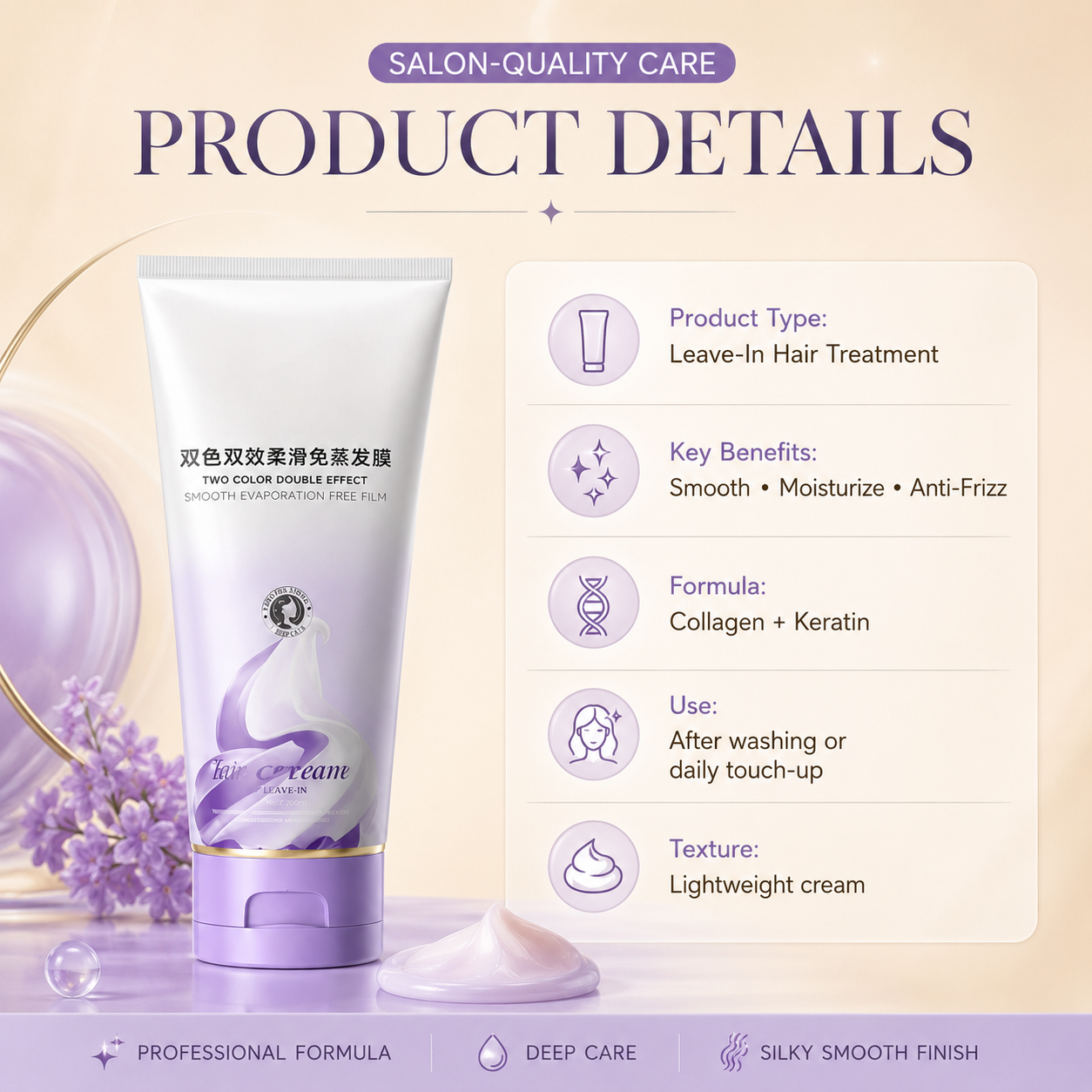 Keratin Collagen Leave-In Smoothing Hair Mask