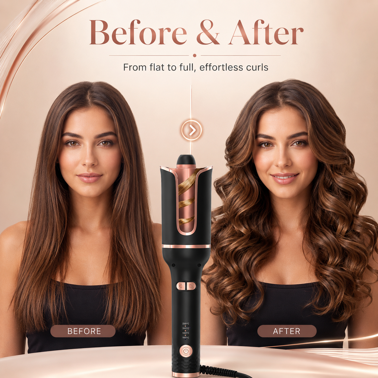 Auto Rotate Hair Curling Iron,Curler for All Hair Types