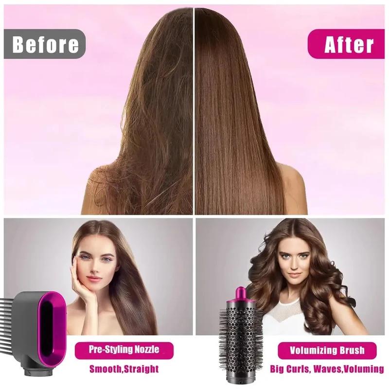 Hot Air Brush 5 in 1 Hair Dryer Set, Straightener Curler Styler Comb