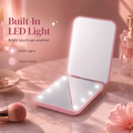 LED Foldable Double Sided Travel Makeup Mirror