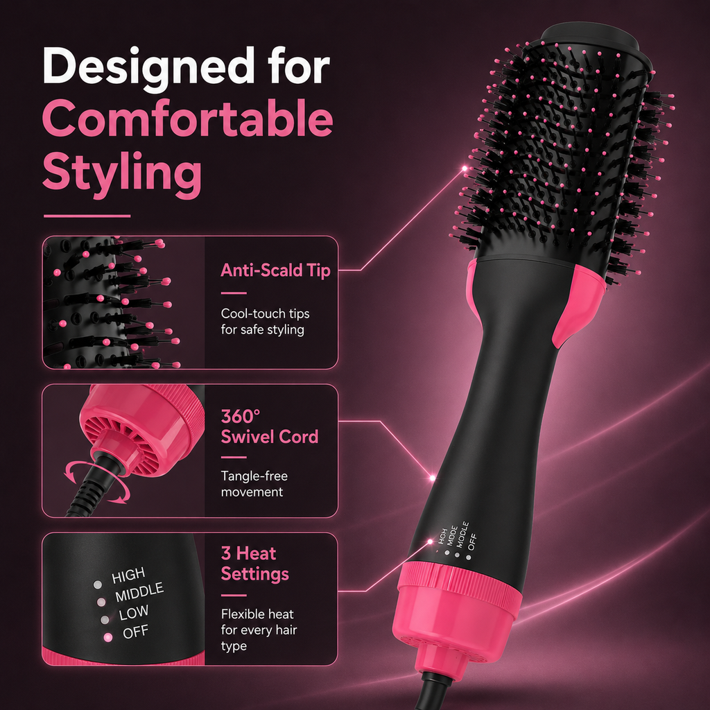 2-in-1 One-Step Hot Air Brush Dryer & Volumizer