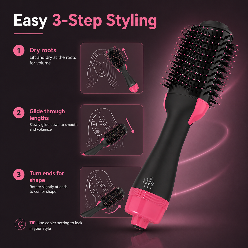 2-in-1 One-Step Hot Air Brush Dryer & Volumizer