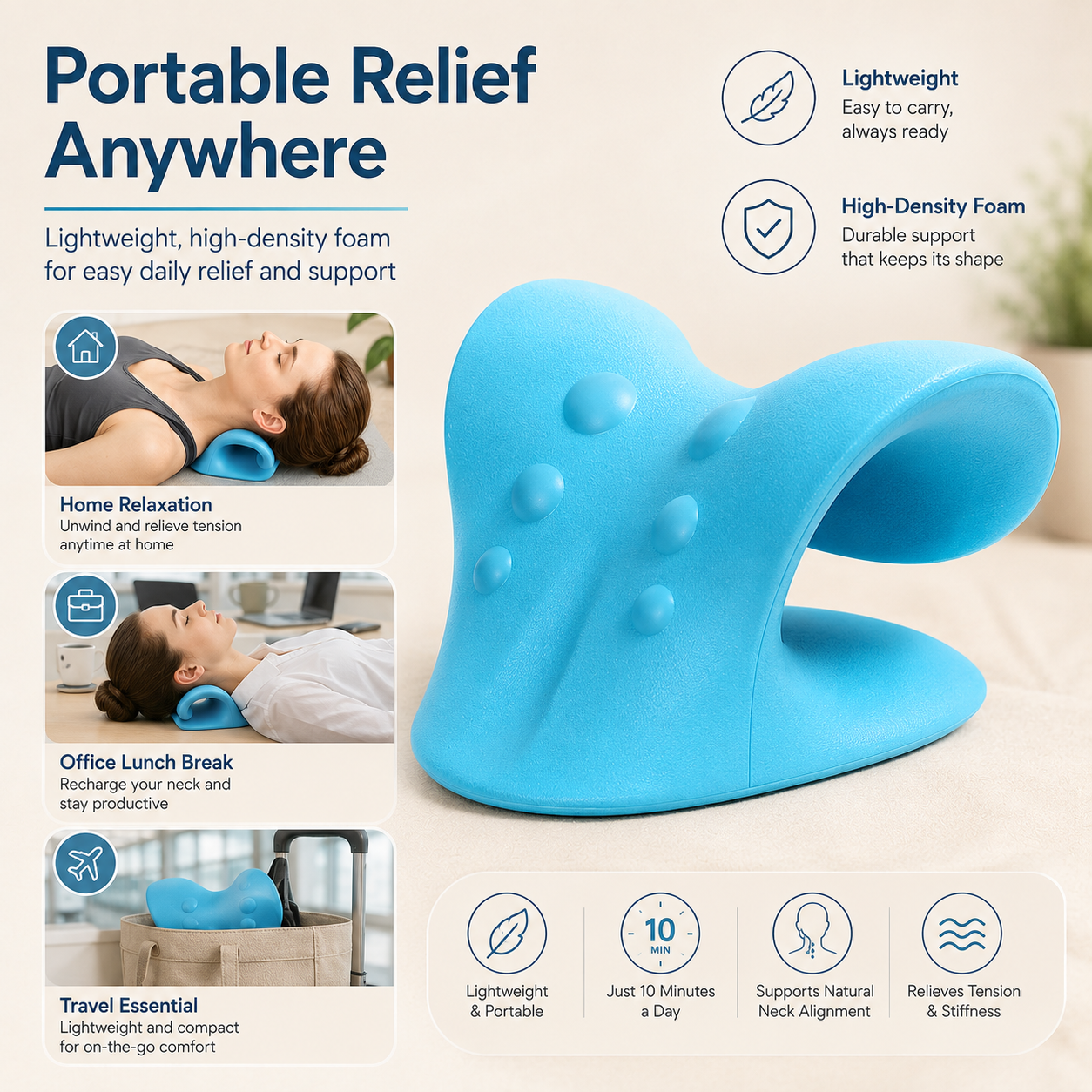 Physical Therapy Neck Shoulder Relaxer Traction Pillow