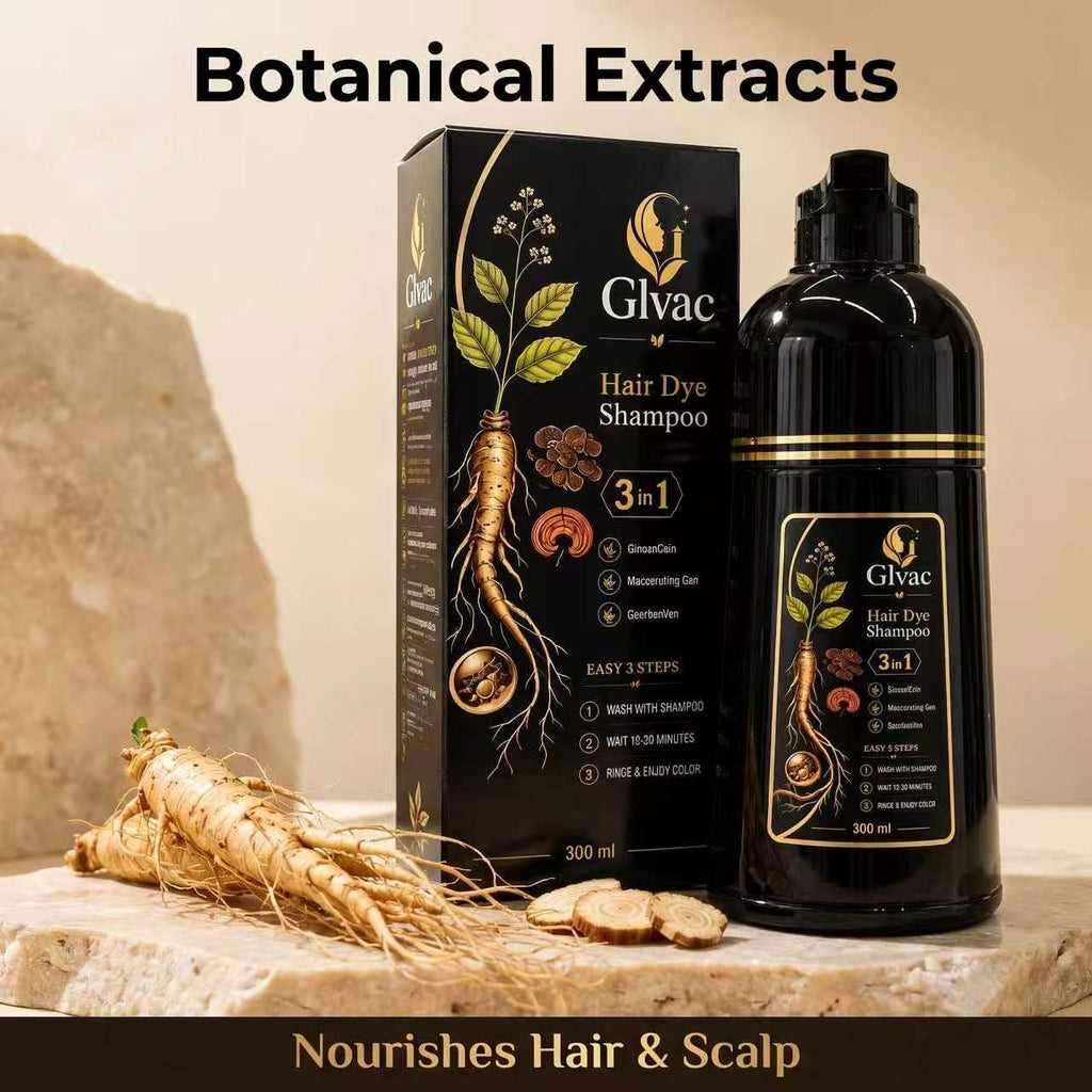 3-in-1 Herbal Hair Dye Shampoo, Quick Easy Gray Hair