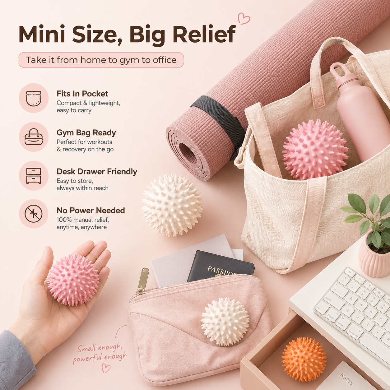 Soft Spiky Massage Ball Portable Trigger Point Deep