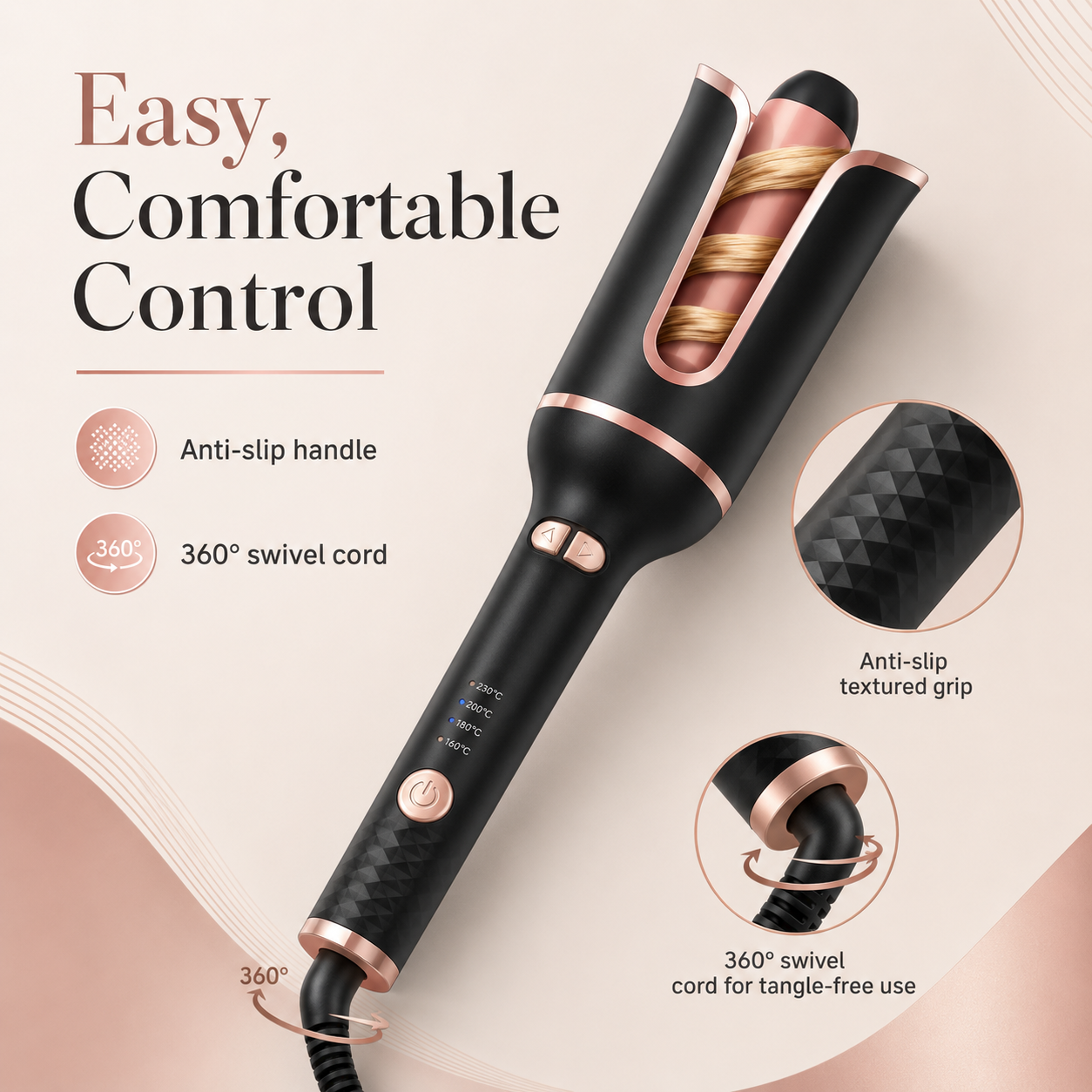 Auto Rotate Hair Curling Iron,Curler for All Hair Types