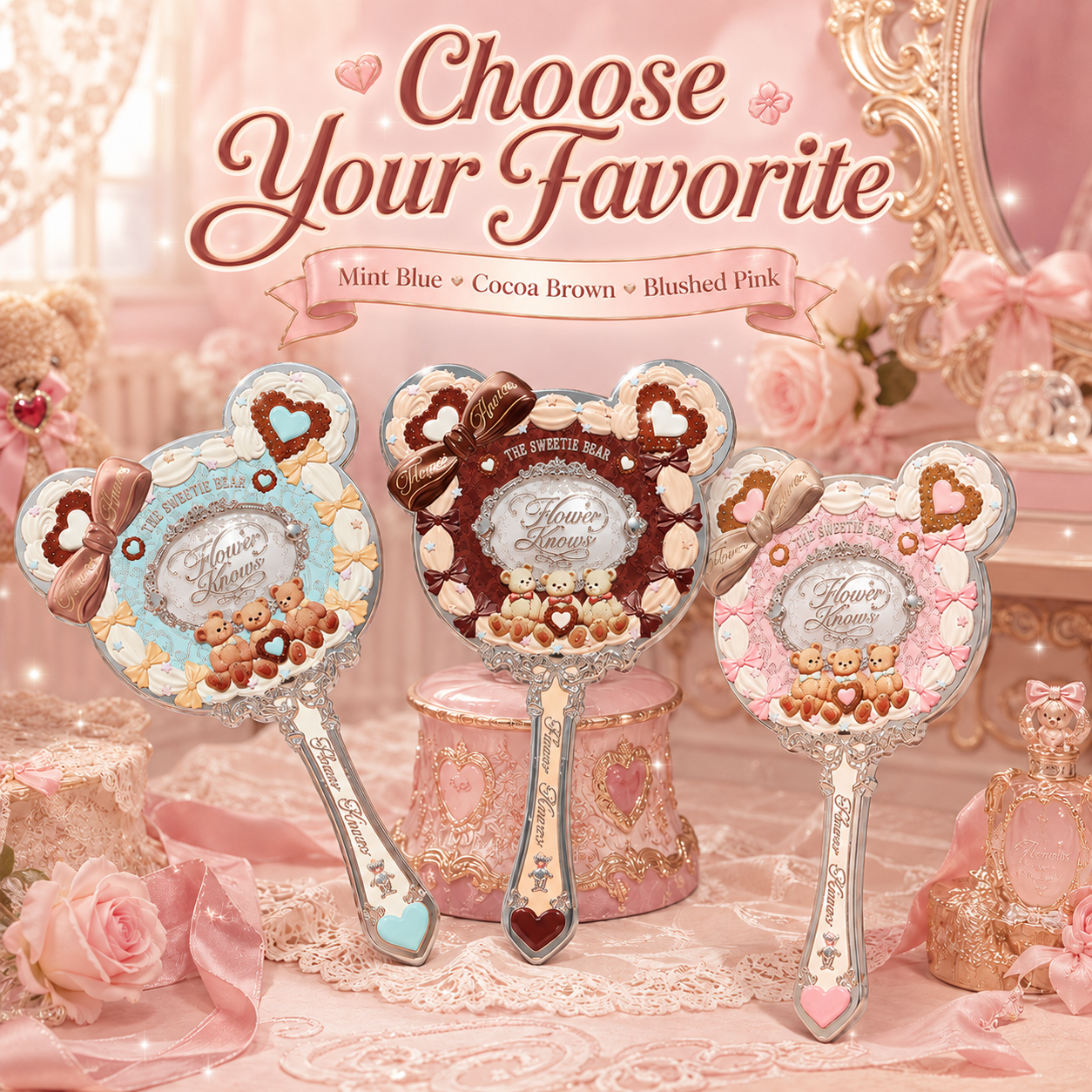THE SWEETIE BEAR COLLECTION Makeup Hand Mirrors Cosmetic Mirror