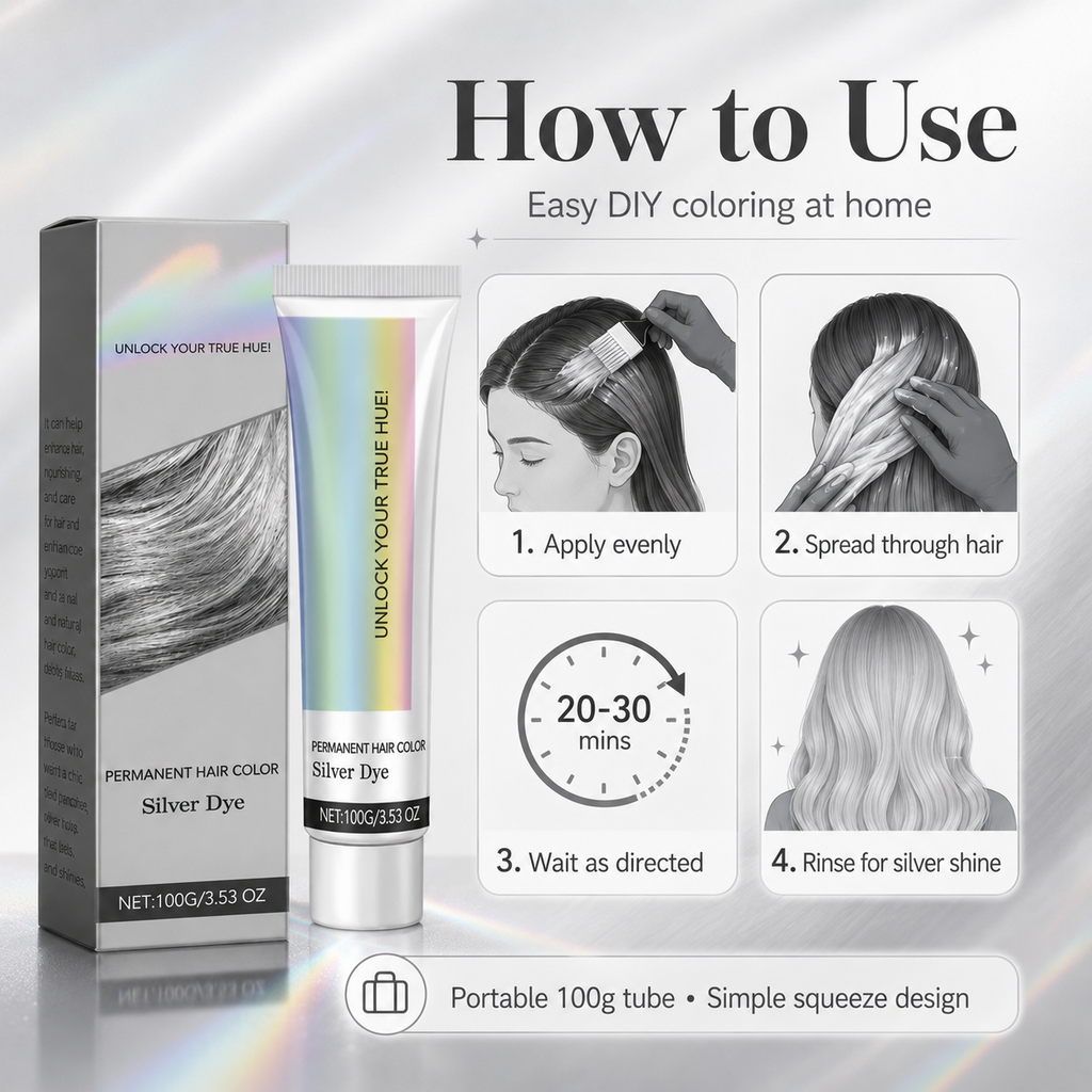 Fashion Silver Permanent Hair Dye Cream