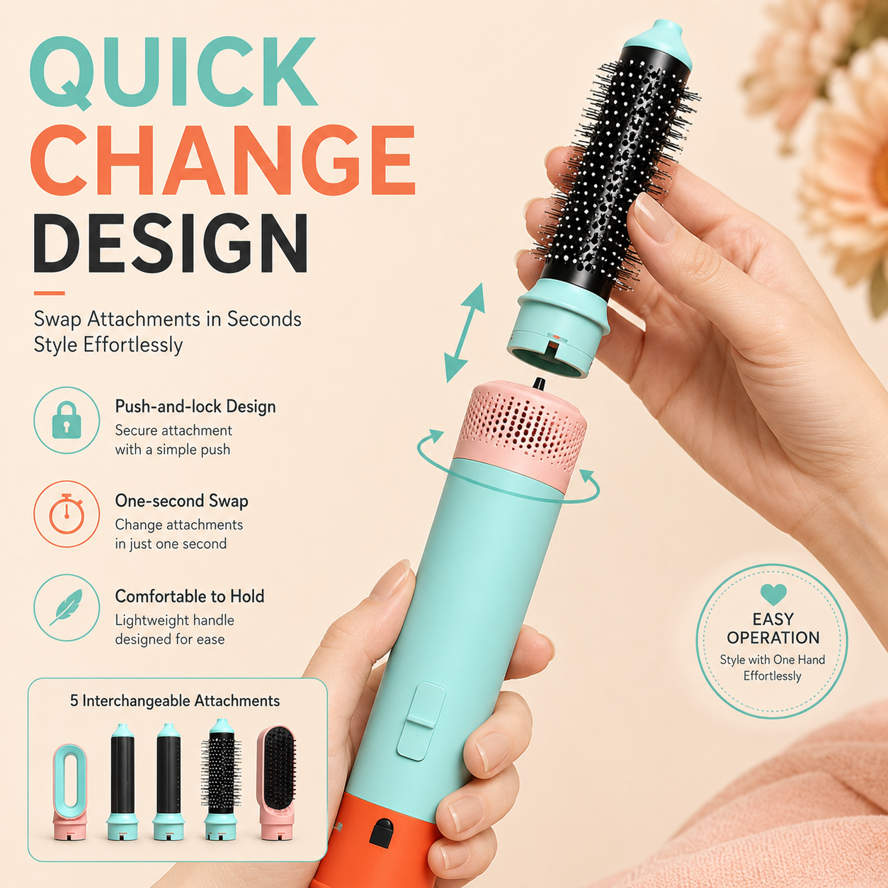 5-in-1 Interchangeable Hot Air Multi Hair Styling Set