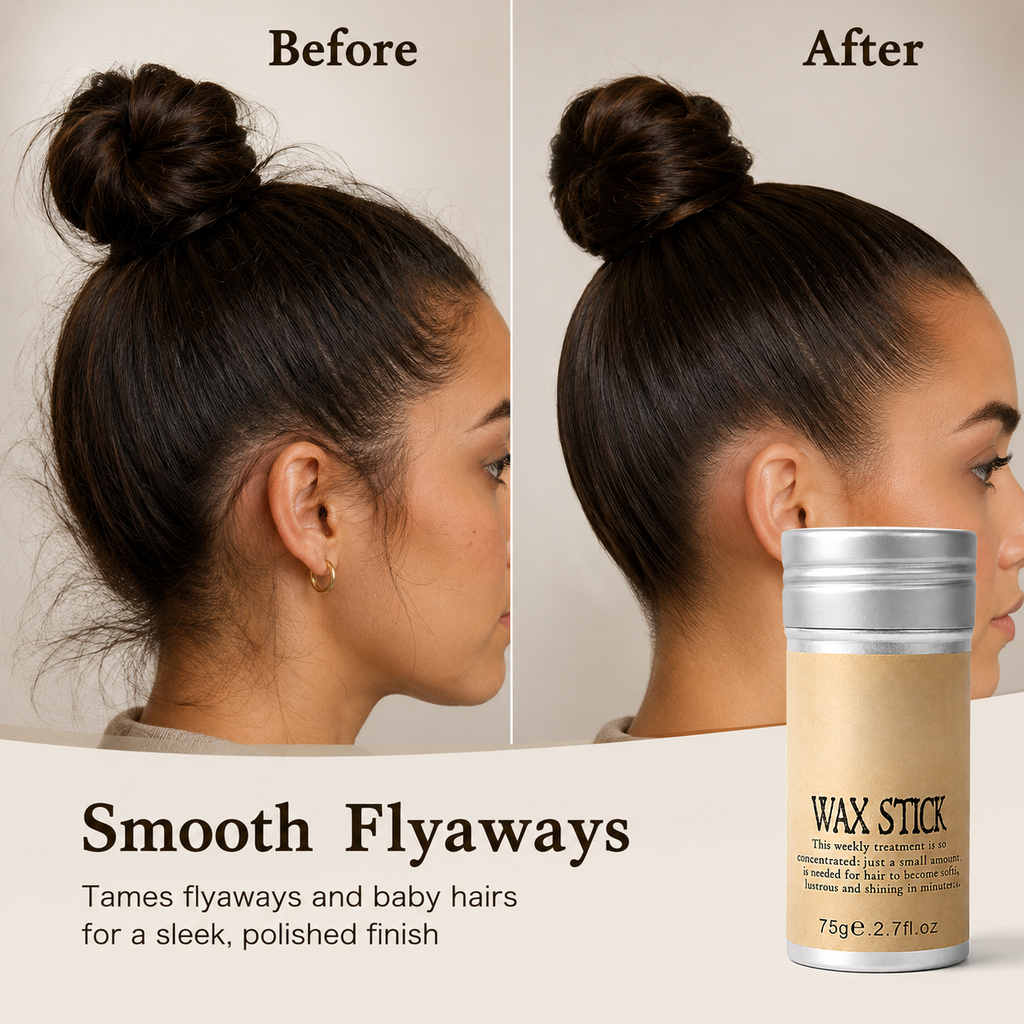 Portable Hair Wax Stick, Anti-Flyaway Baby Hair Edge Control Styling Wax
