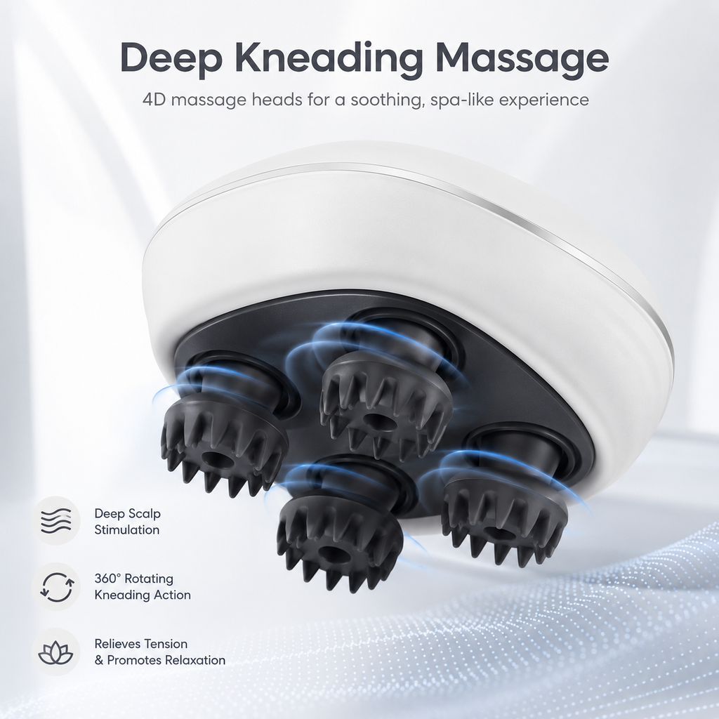 Wireless Rechargeable 3D Silicone Scalp Massage Device