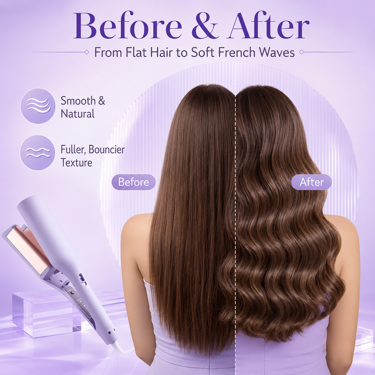 32MM Negative Ion French Egg Roll Hair Waver