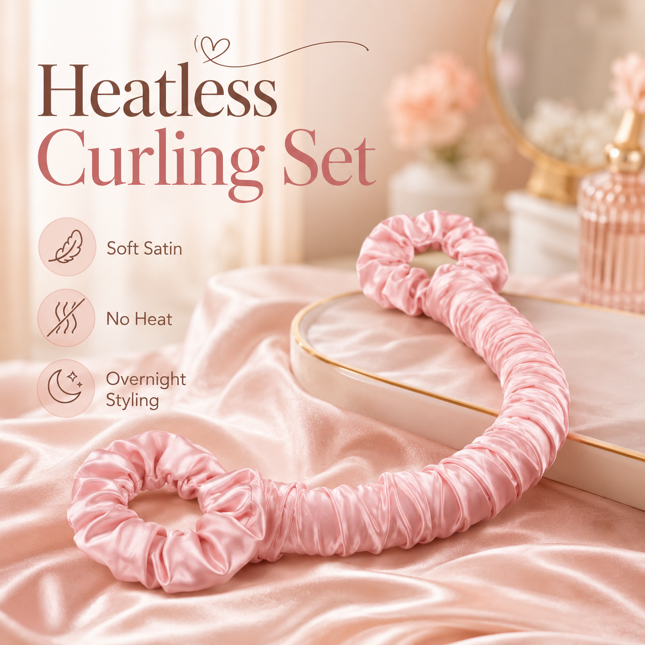 Sleep Heatless Satin Curling Rod Set