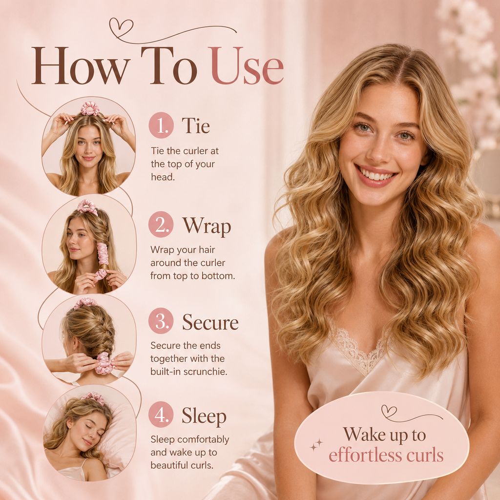 Sleep Heatless Satin Curling Rod Set