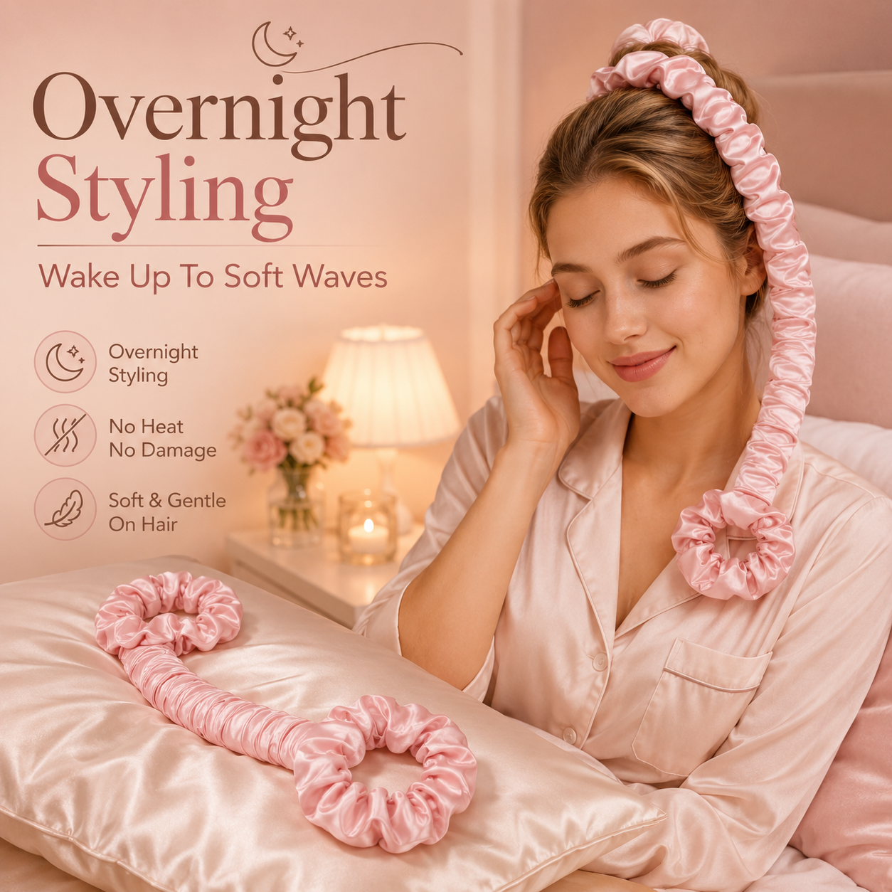 Sleep Heatless Satin Curling Rod Set